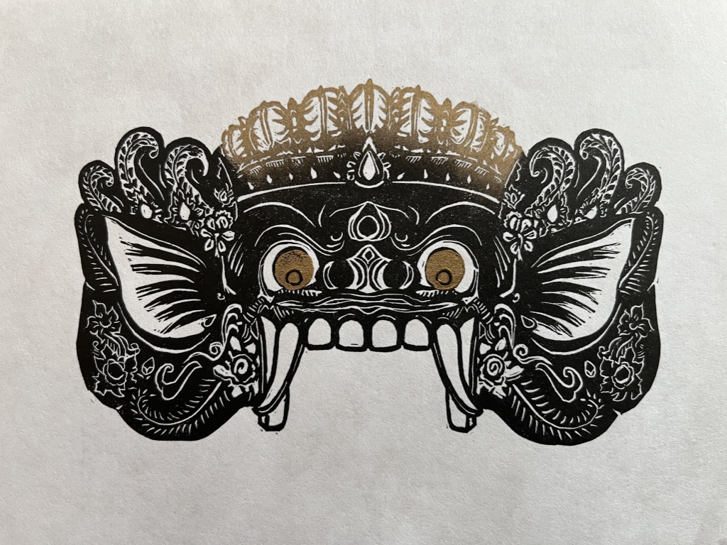 barong, relief print, bali